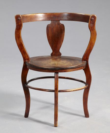 Appraisal: American Stained Mahogany Corner Chair early th century of circular