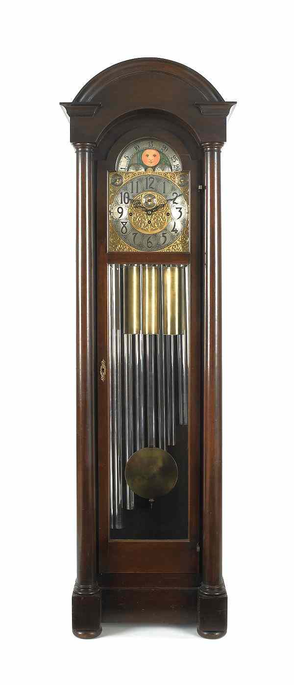 Appraisal: Herschede mahogany tube clock early th c h