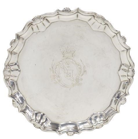 Appraisal: English George II sterling silver salver Philip Garden c shaped