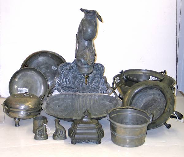 Appraisal: An assembled group of Continental pewter th th century Comprising