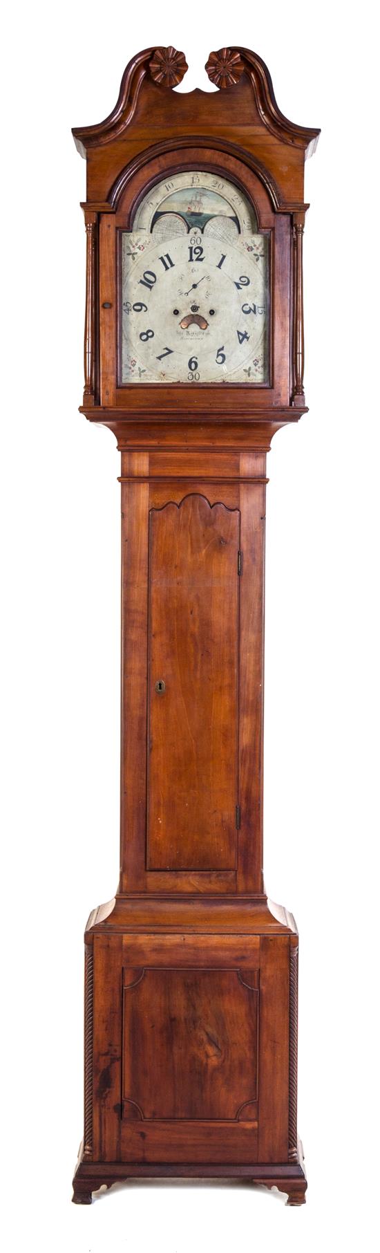 Appraisal: Sale Lot An American Cherry Tall Case Clock john reynolds