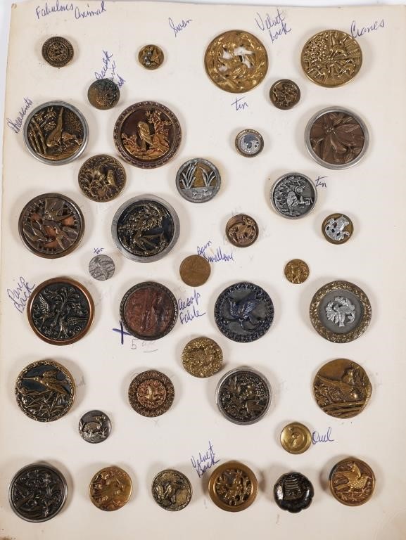 Appraisal: COLLECTION OF ANTIQUE METAL BUTTONSCollection of antique mixed metal raised