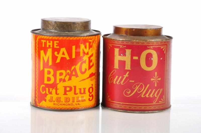 Appraisal: Lot of Small Top Tobacco Canisters Description Bright colored early