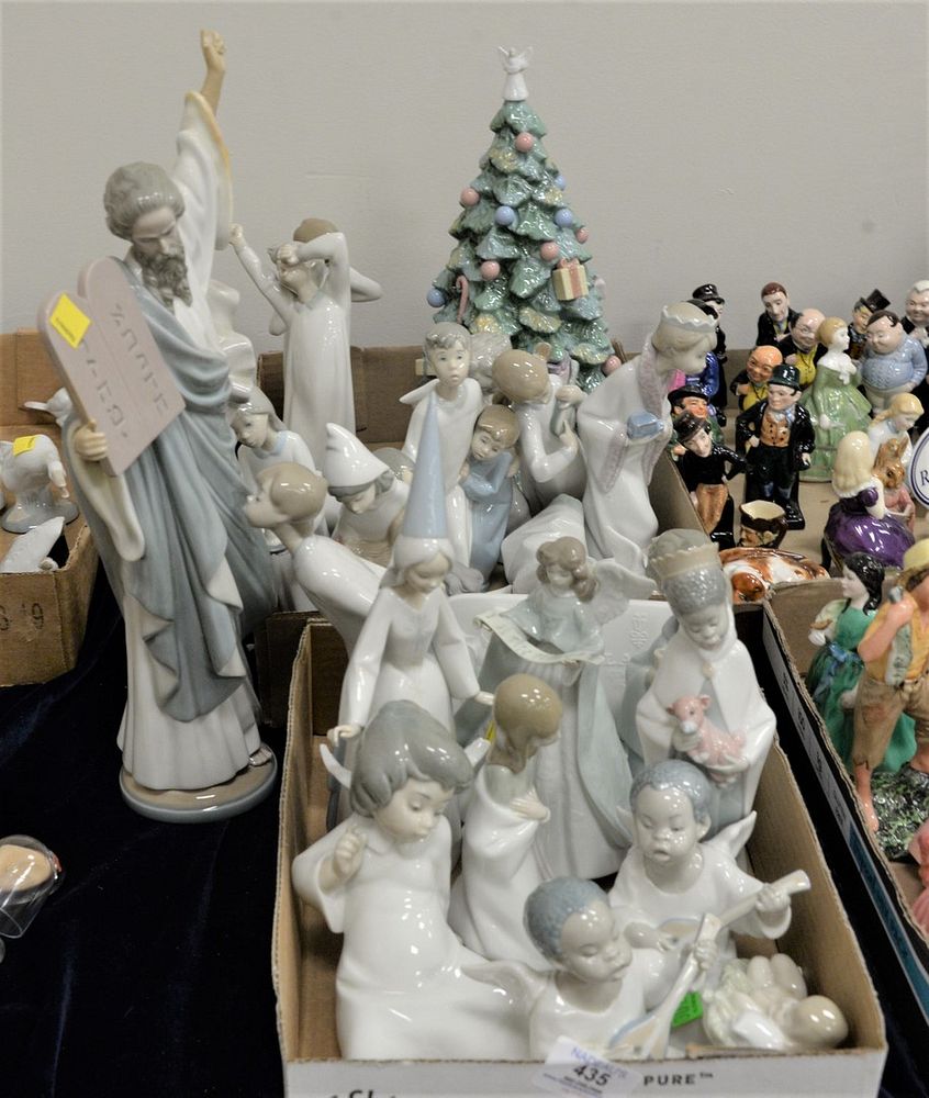 Appraisal: Two Tray Lots of Lladro Porcelain Figures to include a