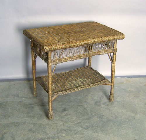 Appraisal: Early wicker serving table h w