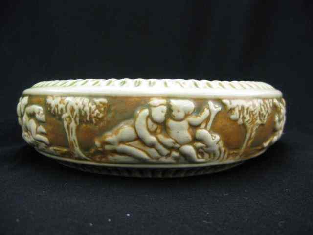 Appraisal: Roseville Donatello Art Pottery Bowl '' diameter cherub decor