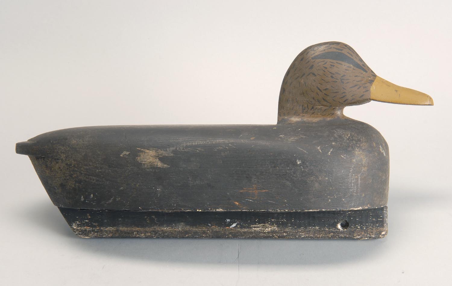 Appraisal: BLACK DUCK DECOY from Long Island Maker unknown Hollow-carved with