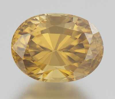 Appraisal: An Unmounted Large Oval Zircon Oval faceted zircon weighting ct