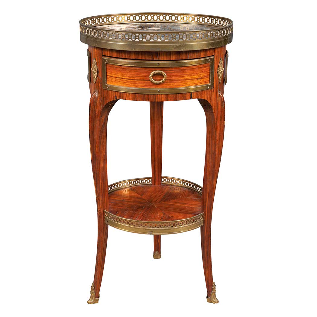 Appraisal: Transitional Louis XV XVI Gilt-Bronze Mounted Kingwood Table en Chiffonniere