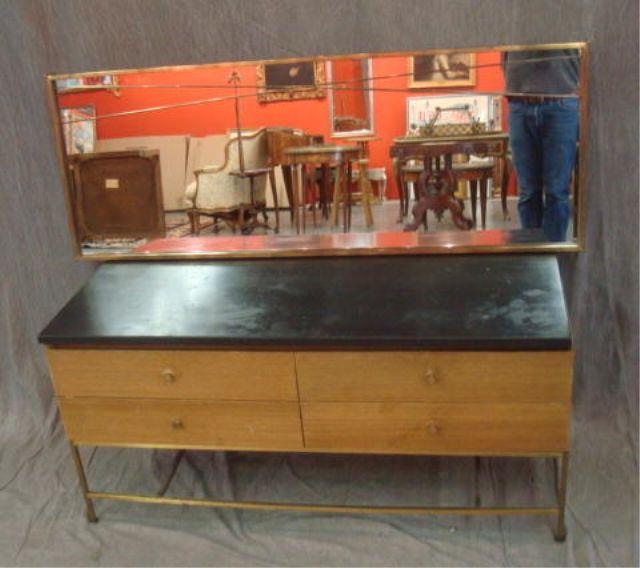 Appraisal: Paul McCobb Midcentury Vanity With brass trim and slate top