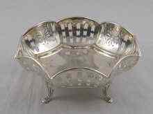 Appraisal: An octagonal silver pierced basket on four feet cm across