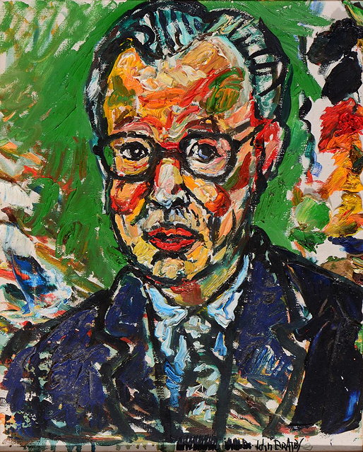 Appraisal: JOHN BRATBY - Sir Charles Villiers oils on canvas x