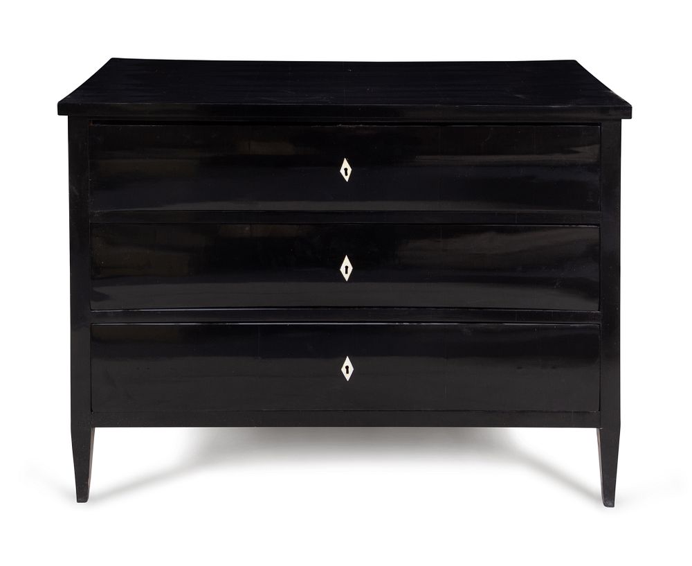 Appraisal: A Biedermeier Ebonized Pine Chest of Drawers A Biedermeier Ebonized