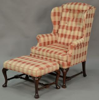 Appraisal: Sherrill Queen Anne style wing chair with stretcher base and