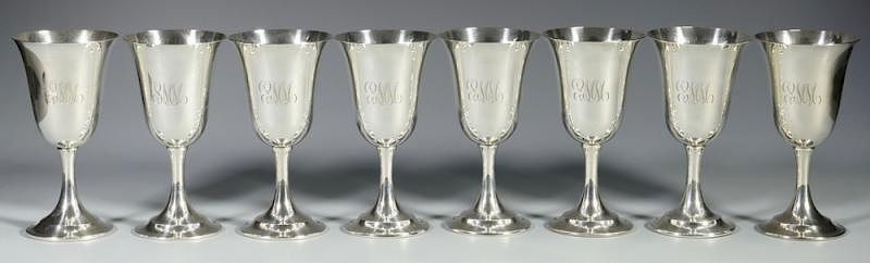 Appraisal: Set of sterling goblets Lord Saybrook Set of sterling silver