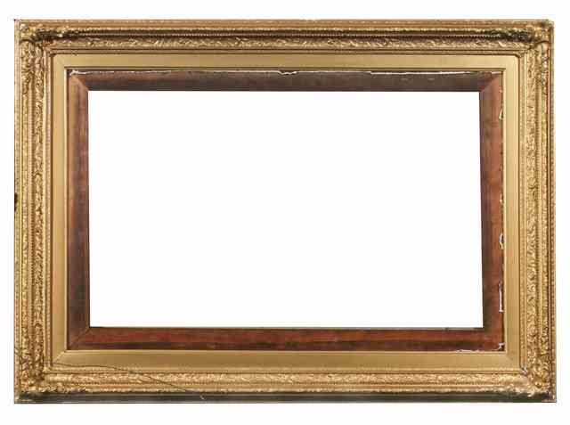 Appraisal: A TH CENTURY GILT AND GESSO FRAME with foliate capped