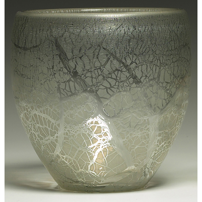 Appraisal: Copier Leardam vase frosted etched to clear design on a