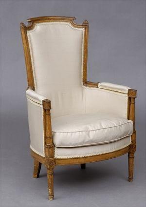 Appraisal: DIRECTOIRE BEECHWOOD BERGERE The shaped cresting above a padded back