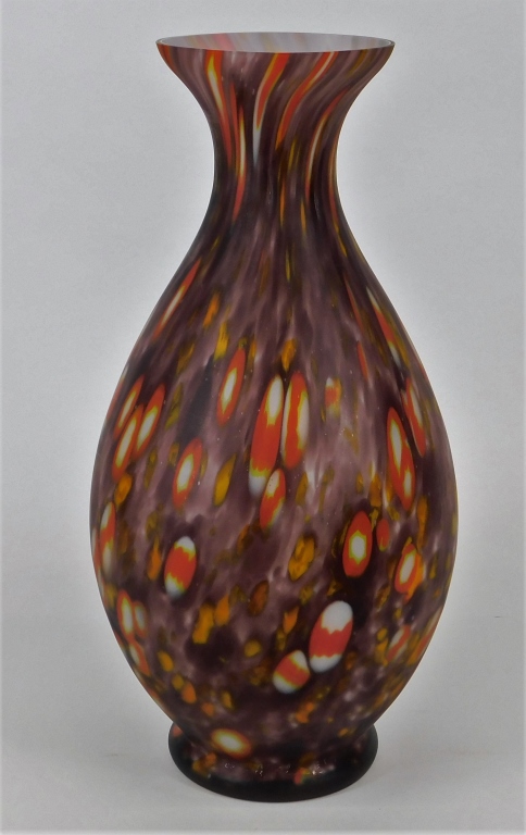 Appraisal: KRALIK MILLEFIORI BOHEMIAN CASED ART GLASS VASE Czechoslovakia th CenturyBottleneck