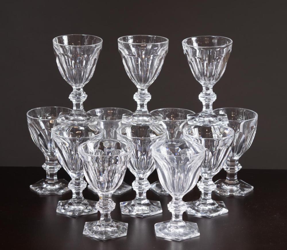 Appraisal: SET OF TWELVE BACCARAT CUT CRYSTAL WATER GOBLETS Harcourt pattern