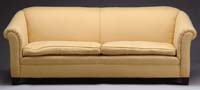 Appraisal: FINE UPHOLSTERED SOFA Over upholstered with light gold and white