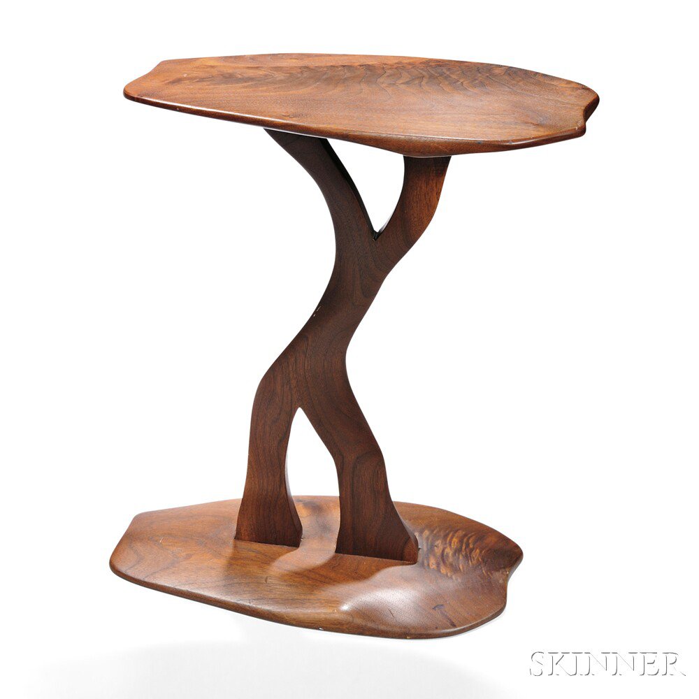 Appraisal: Robert Whitley Sculptural Side Table Walnut New Hope Pennsylvania -