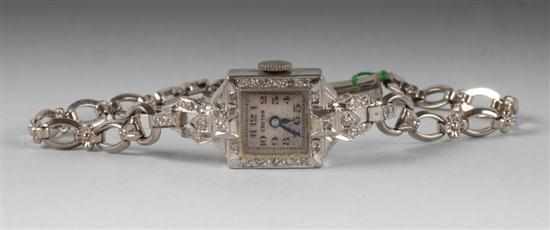 Appraisal: Lady's diamond and K white gold bracelet watch manufactured by