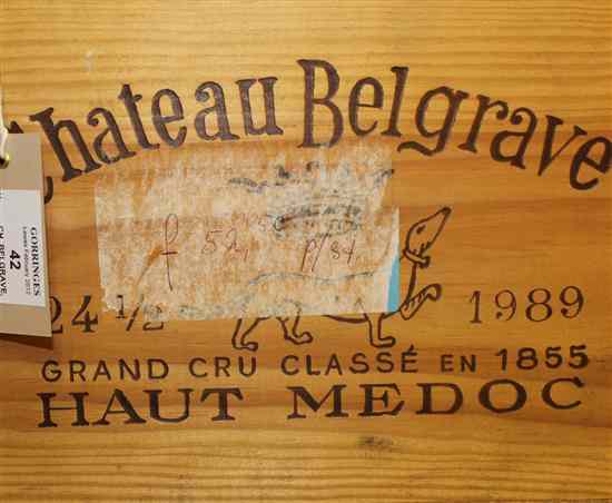 Appraisal: A case of twenty-four half bottles of Chateau Belgrave Haut-Medoc