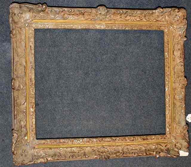 Appraisal: A TH CENTURY GESSO FRAME the border moulded with shells