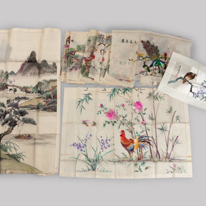 Appraisal: A Large Group of Chinese Silk Embroidery Samples TH CENTURY