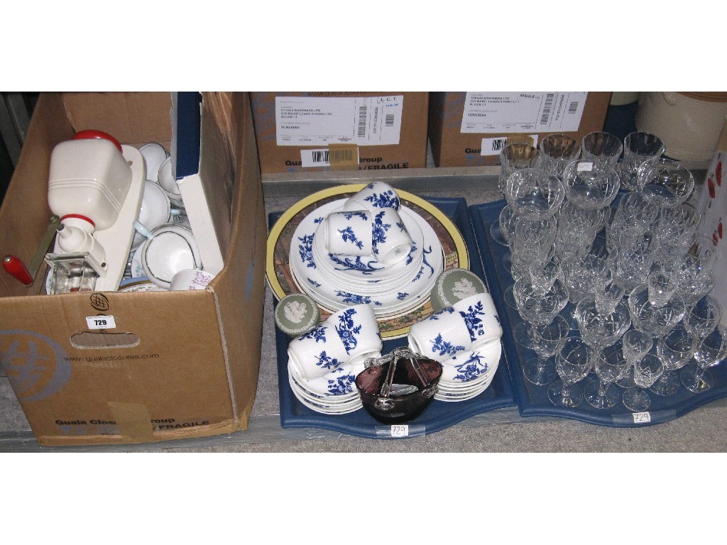 Appraisal: Lot comprising a box and two trays of assorted ceramics