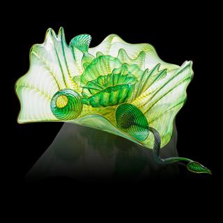 Appraisal: DALE CHIHULY Eight DALE CHIHULY b Eight-piece Bottle Green Persian