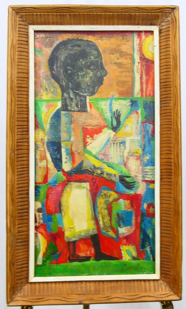 Appraisal: HOWARD BEARDON USA - BLACK CHILD OIL Attributed to Romare