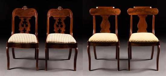 Appraisal: Pair of American Gothic Revival mahogany side chairs and pair