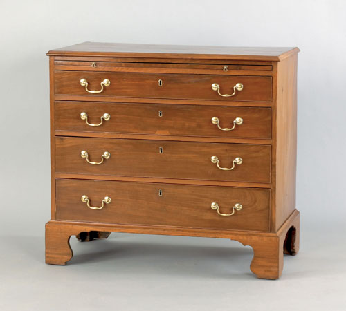 Appraisal: George III mahogany bachelor's chest ca with an upper linen