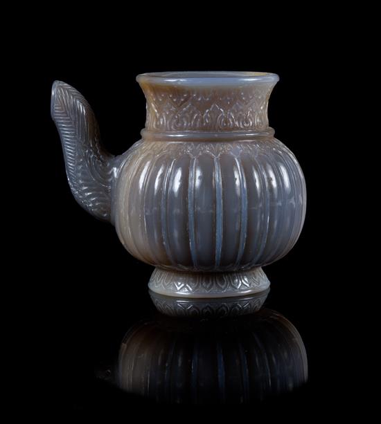 Appraisal: Sale Lot A Mughal-Style Agate Ewer of a gray stone