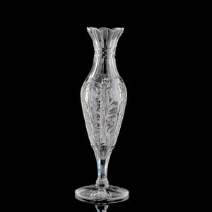 Appraisal: A Tuthill Brilliant and Intaglio-Cut Baluster Vase with a Star-Cut