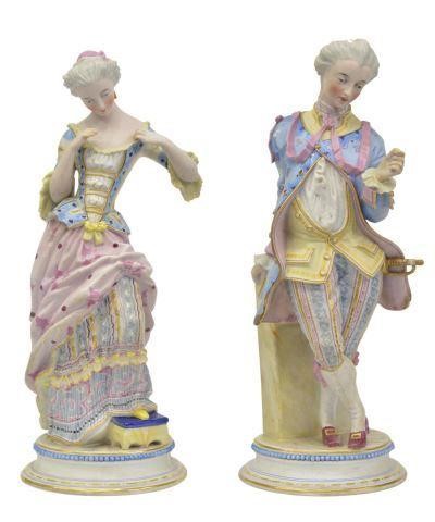 Appraisal: lot of French bisque porcealin figures couple in th century