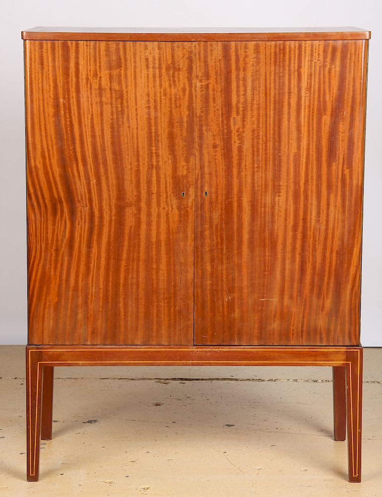 Appraisal: Swedish Mid-Century Inlaid Mahogany Cabinet Swedish Mid-Century Modern Inlaid Mahogany