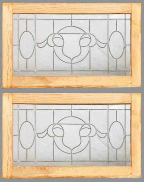 Appraisal: Pair of Beveled Etched Glass Window Condition Excellent