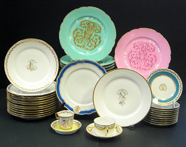 Appraisal: An assembled group of French porcelain tableware late th early