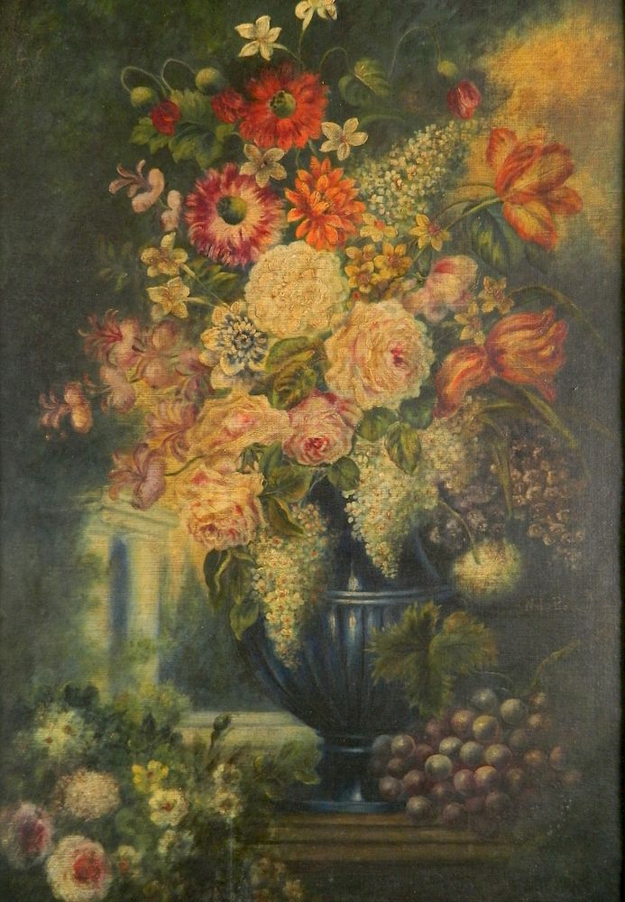 Appraisal: N du Bois oil N du Bois- Floral Still Life-