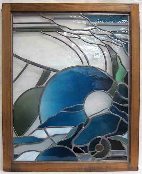 Appraisal: LEADED ART GLASS WINDOW Mark Eric Gulsrud Art Studio Tacoma