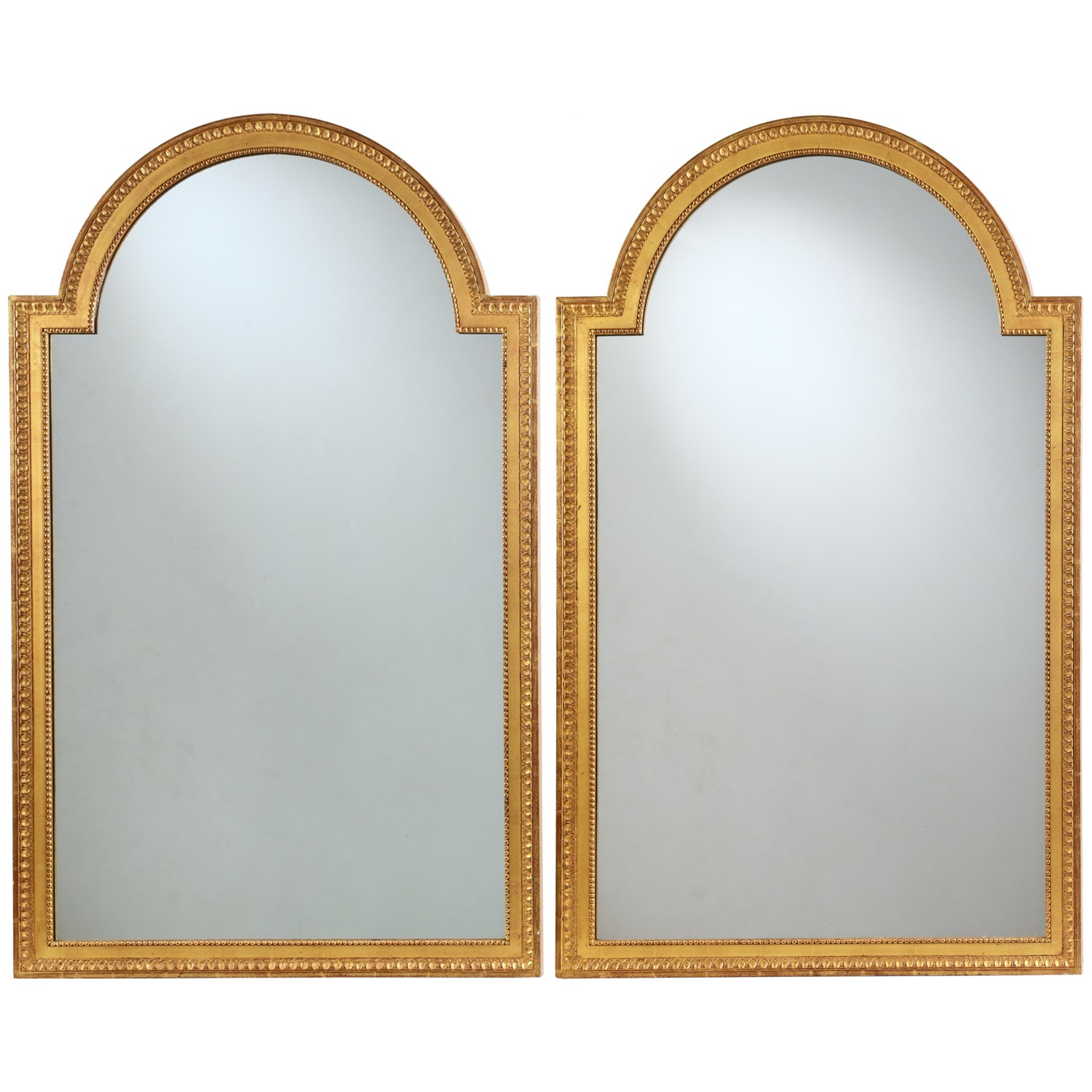 Appraisal: PAIR GEORGE III STYLE GILTWOOD PIER MIRRORS th c gilt