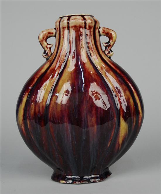 Appraisal: CHINESE FLAMBE GOURD SHAPED FLASK height inches Condition chips to