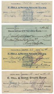 Appraisal: Blackstone Harry Henry Boughton Group of Checks Signed by Harry