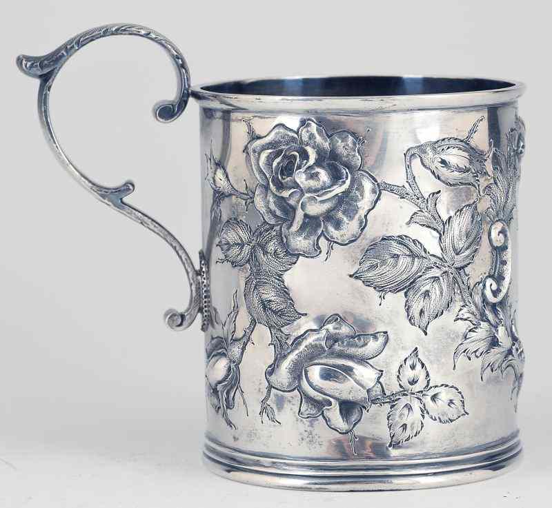 Appraisal: Baltimore Repousse Sterling Silver Cupby Jenkins and Jenkins beautifully decorated