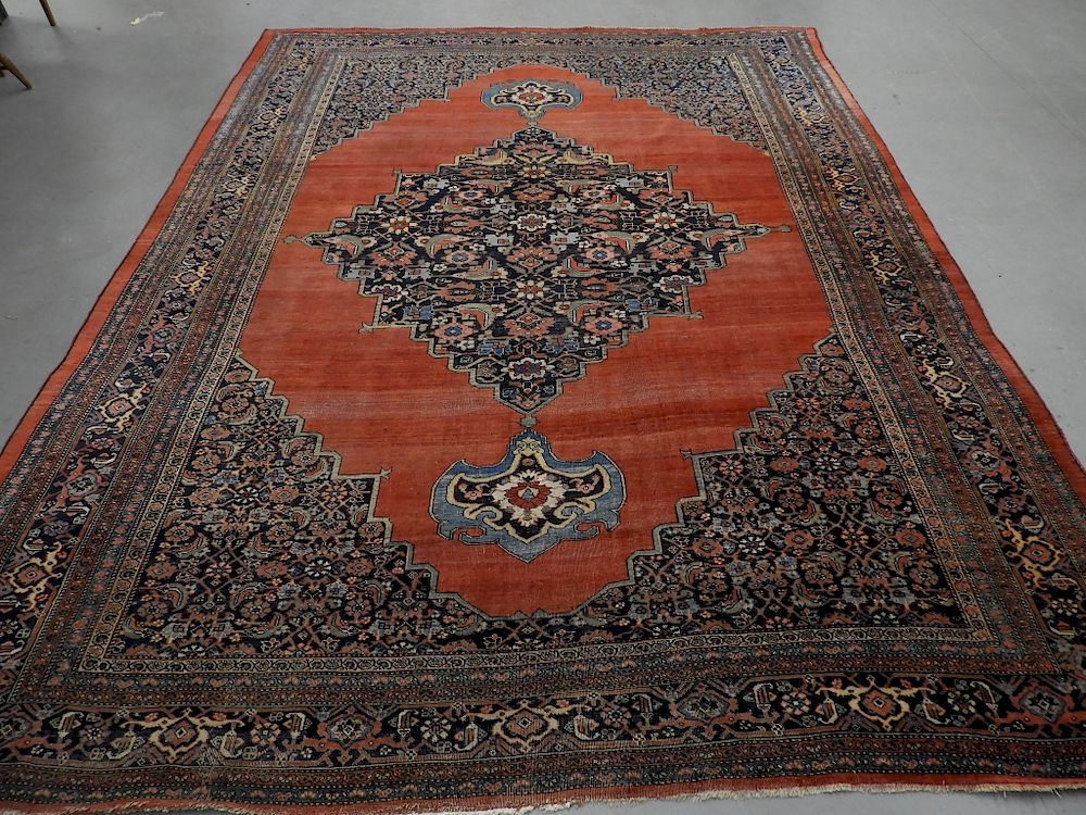 Appraisal: Antique Persian Bidjar Room Size Carpet Rug Persia Circa Central