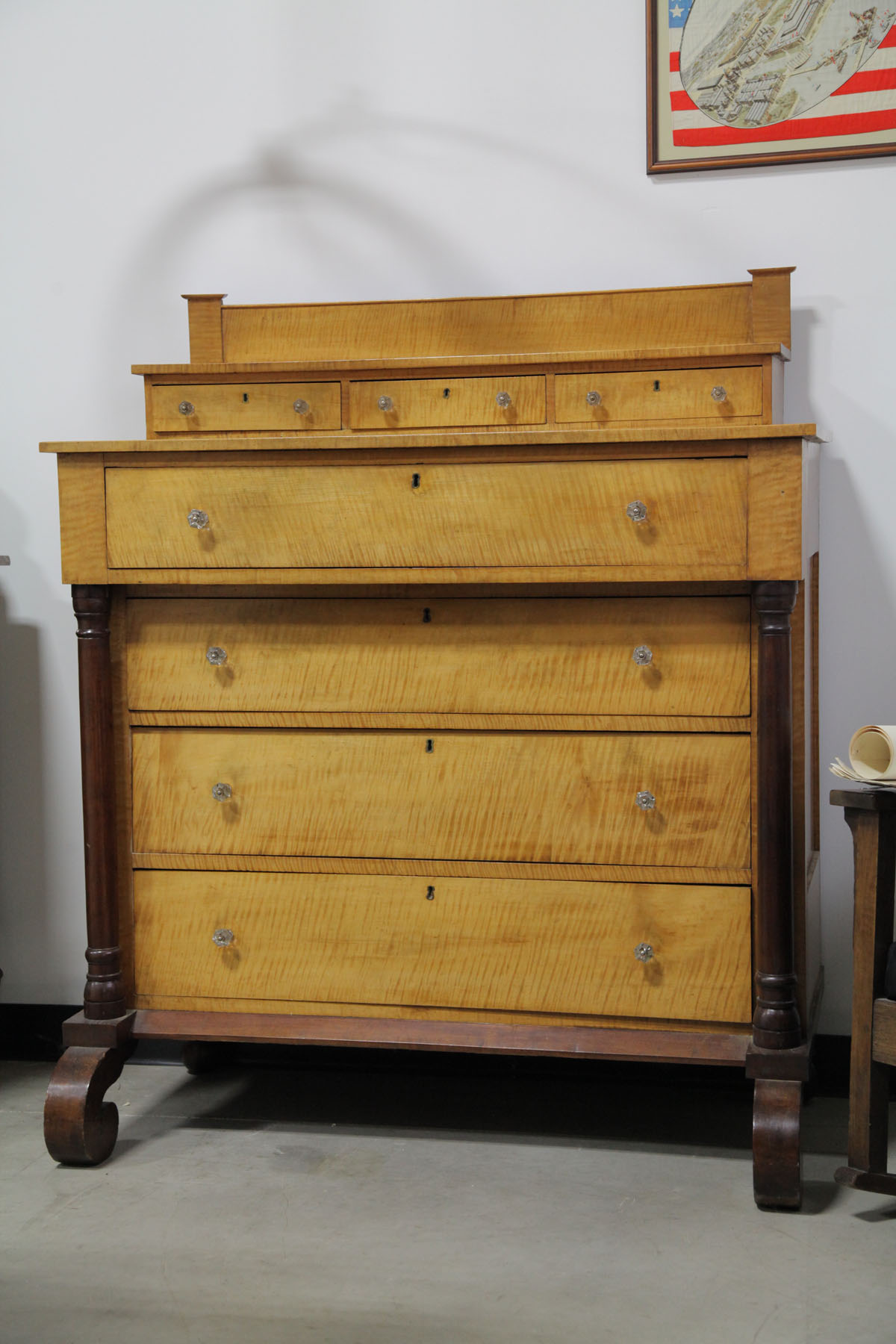 Appraisal: EMPIRE CHEST OF DRAWERS American mid th century maple and