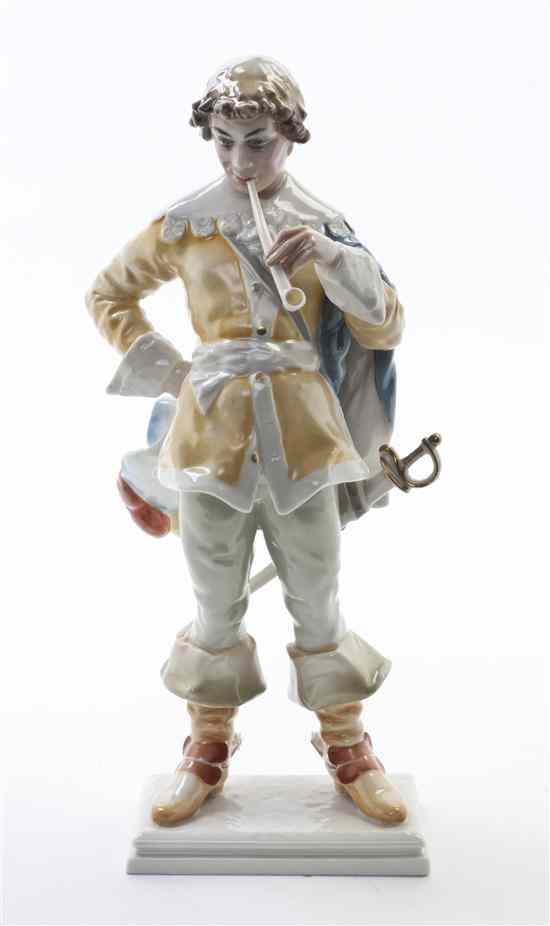 Appraisal: A Hutschenreuther Porcelain Figure depicting a standing cavalier with a